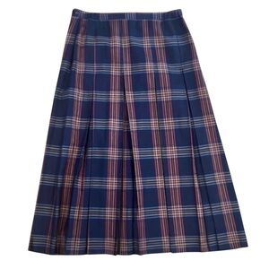 Laird-Portch Scotland Wool Tartan Pleated Academia Preppy Midi Lined Skirt 14